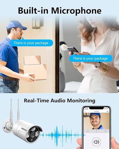 OOSSXX (3.0MP Wireless Extend Camera with Audio) Just Wireless Extend Camera Wireless Security System(3.0MP/5.0MP System) IP67 Waterproof WiFi Camera, Wireless Surveillance Camera in Saudi Arabia