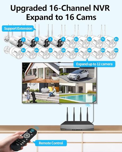 OOSSXX (3.0MP Wireless Extend Camera with Audio) Just Wireless Extend Camera Wireless Security System(3.0MP/5.0MP System) IP67 Waterproof WiFi Camera, Wireless Surveillance Camera in Saudi Arabia