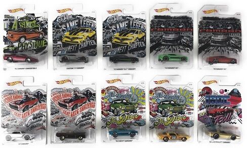 مجموعة بطاقات فنية من Hot Wheels 2018 Chevy Camaro Generations Art مكونة من 10 بطاقات in Kuwait