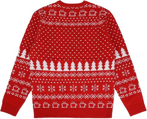 Friends TV Series Men's Logo and Holiday Lights Ugly Christmas Adult Pullover Sweater in Saudi Arabia