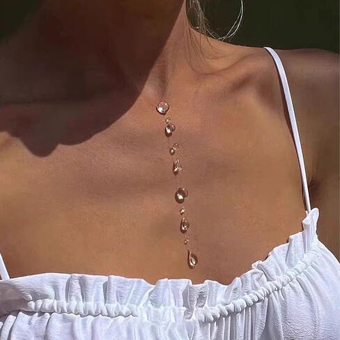 مجموعة أقراط قلادة قطرة الندى الشفافة للنساء مصنوعة يدويًا من مجوهرات Lariat لهدايا حفلات الزفاف in Kuwait