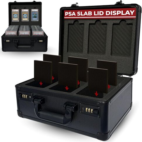 Graded Card Case – Durable PSA Slab Case with Combination Lock – 3 Row Graded Card Storage Box with 6 Foam Inserts – Compatible with PSA, GMA, HGA, NGS, SGC, CSG – Holds up to 480 Top Loaders in Saudi Arabia