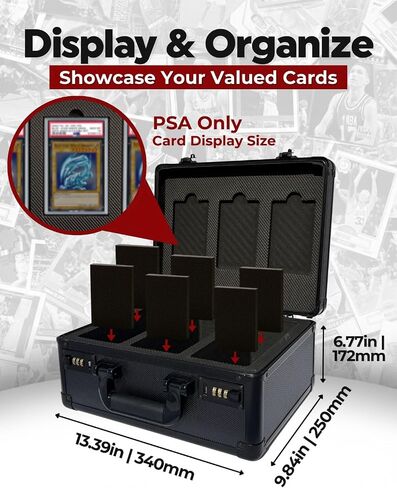 Graded Card Case – Durable PSA Slab Case with Combination Lock – 3 Row Graded Card Storage Box with 6 Foam Inserts – Compatible with PSA, GMA, HGA, NGS, SGC, CSG – Holds up to 480 Top Loaders in Saudi Arabia