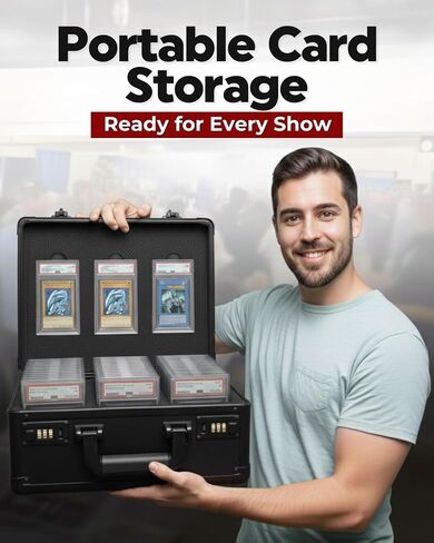 Graded Card Case – Durable PSA Slab Case with Combination Lock – 3 Row Graded Card Storage Box with 6 Foam Inserts – Compatible with PSA, GMA, HGA, NGS, SGC, CSG – Holds up to 480 Top Loaders in Saudi Arabia
