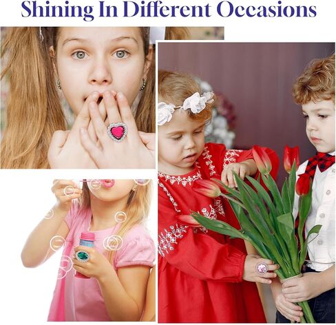 72 Pcs Colorful Plastic Rings, Adjustable Rings Princess Jewelry, Fake Ring for Costume Bridal Shower Dress Party Accessories in Saudi Arabia