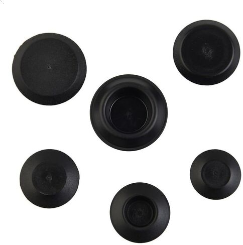 60 Piece Plastic Flush Mount Hole Assortment for Auto Body Sheet Metal Includes Depressed Center and Flush Types in Black Fits 3/8 1/2 3/4 7/8 Inch Hole Sizes in Saudi Arabia