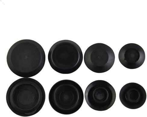 60 Piece Plastic Flush Mount Hole Assortment for Auto Body Sheet Metal Includes Depressed Center and Flush Types in Black Fits 3/8 1/2 3/4 7/8 Inch Hole Sizes in Saudi Arabia