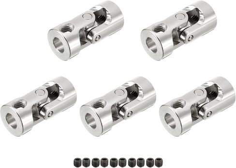 DMiotech 5 Pack 3mm to 4mm Inner Dia Rotatable Universal Steering Shaft U Joint Coupler L23 x D9 Coupler Connector W Screw for 3D Printer, CNC Machine in Saudi Arabia