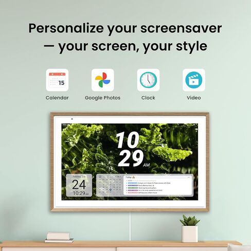 ApoloSign 27" Digital Calendar: Dual Mode Calendar with Google Play & Multi-calendar Sync, Electronic Planner & Chore Chart, Smart Touchscreen, Interactive Display for Family Schedules (Teak Wood, 27-inch) in Saudi Arabia