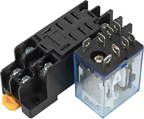 LY2NJ HH62P مرحل كهرومغناطيسي مع قاعدة مقبس، مرحل طاقة ملف 10A 8PIN، قابل للتركيب على سكة DIN، معتمد من CE، تصميم مضغوط (DC12V) in Kuwait