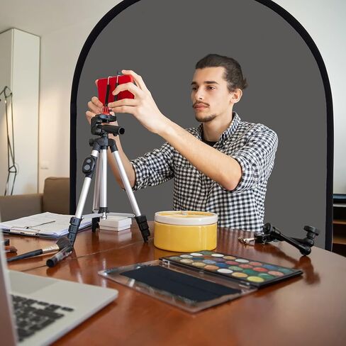 خلفية Selens قابلة للطي مقاس 59 × 39.3 بوصة منبثقة خلفية رمادية زرقاء مع حقيبة حمل لتصوير منتجات استوديو بث الصور على YouTube، خلفية زرقاء كروماكي 2 في 1 لوحة مزدوجة الجوانب in Saudi Arabia
