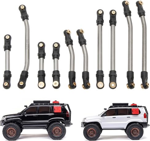 مجموعة روابط هيكل معدنية عالية التخليص من MEUS Racing SCX24 ووصلات توجيه لمحور SCX24 لكزس GX470 1/24 RC الزاحف (سبائك التيتانيوم) in Saudi Arabia