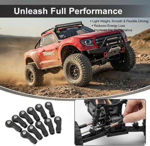 30 قطعة من أطراف قضيب ربط RC لـ Traxxas TRX-4 1/10 - مجموعة رأس وصلة كروية M4 عالية الدقة، خفيفة الوزن ومتينة من البلاستيك + أجزاء ترقية زاحفة من الفولاذ in Kuwait