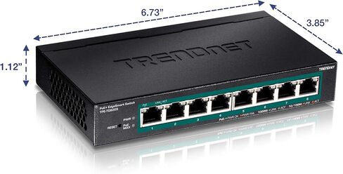 TRENDnet 8-Port Gigabit EdgeSmart PoE+ Switch, 8 x Gigabit PoE+ Ports, 64W PoE Power Budget, Managed PoE+ Switch, Wall Mountable, Desktop Ethernet Switch, Lifetime Protection, Black, TPE-TG82ES in Saudi Arabia