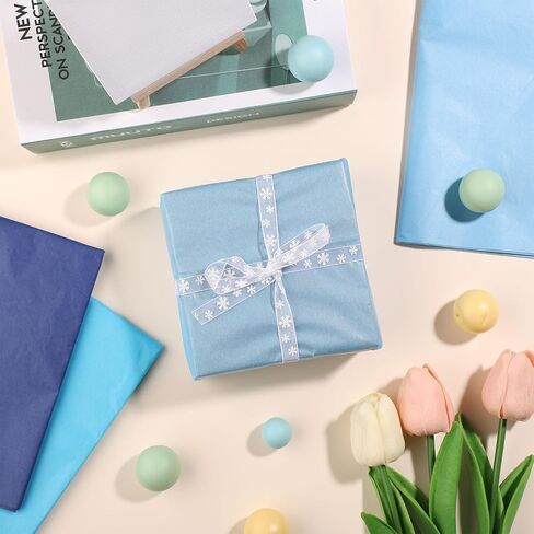 60 Sheets Gradient Blue Wrapping Paper, 3 Colors, 19.69x13.78 inches, Gift Wrap Tissue Paper for Christmas, Birthday, Party Decoration in Saudi Arabia