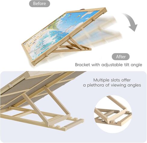 1500 Pcs Puzzle Board with 6 Drawers & Cover, Wooden Puzzle Table with Non-Slip Felt，Portable Jigsaw Wood Table with Handle 35"x26.1" in Saudi Arabia