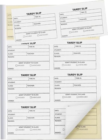 800pcs Tardy Slip Book with Carbonless Duplicates – Easy Removal, Tear-Off Pages for Student Late Arrivals, Teacher Register Copy, School Supplies in Saudi Arabia