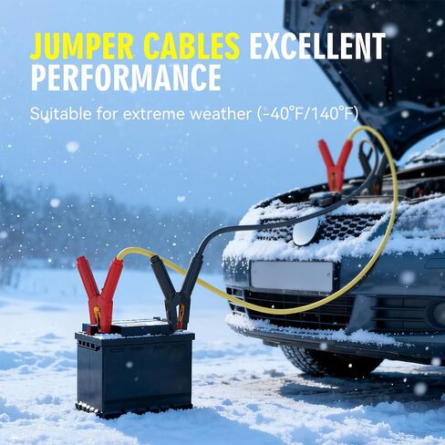 Jumper Cables for Car, 6 Gauge x 16 Feet Booster Cables for Jump Starting Dead or Weak 6V Batteries, Carrying Bag Included in Saudi Arabia