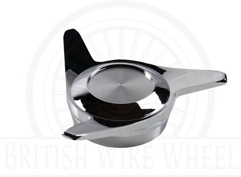 3 أغطية دوارة للأذن مع شعارات رقاقة معدنية صلبة من الكروم والأحمر (مجموعة من 4) | مصممة للسائقين المنخفضين، والسيارات الكلاسيكية، والبنيات المخصصة ذات العجلات السلكية in Kuwait