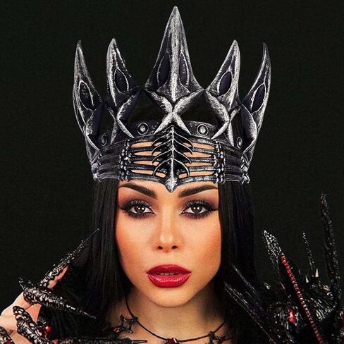 BARTOSI Gothic Crown Headband Evil Queen Headpiece Halloween Costume Hair Accessories for Women and Men in Kuwait