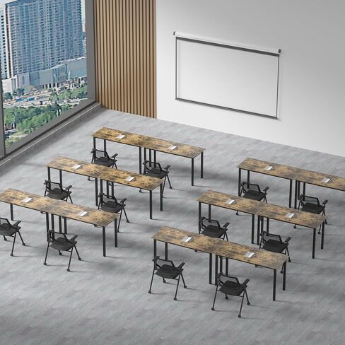 Okeysen Conference Room Table 2 Pack, Modern Office Meeting Table with Metal Frame, Seminar Desk for Boardroom, Meeting Room, Office, 55.12"x23.62"x29.53" in Saudi Arabia