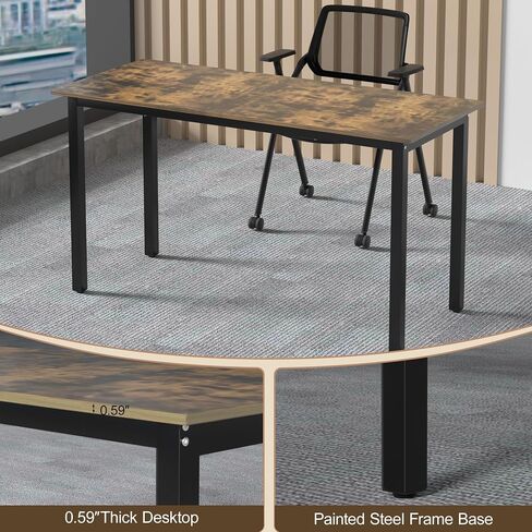 Okeysen Conference Room Table 2 Pack, Modern Office Meeting Table with Metal Frame, Seminar Desk for Boardroom, Meeting Room, Office, 55.12"x23.62"x29.53" in Saudi Arabia