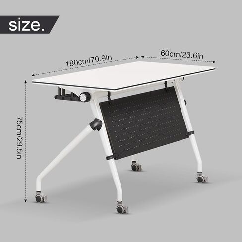 4 Pack Folding Conference Table Conference Room Table Meeting Table,Flip Top Mobile Meeting Training Table with Modesty Locking Casters for Office,Meeting Room Multifunctiona Modular table (C, 47in) in Saudi Arabia