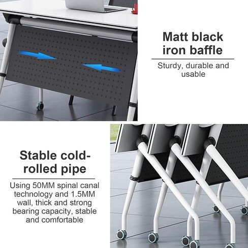 4 Pack Folding Conference Table Conference Room Table Meeting Table,Flip Top Mobile Meeting Training Table with Modesty Locking Casters for Office,Meeting Room Multifunctiona Modular table (C, 47in) in Saudi Arabia