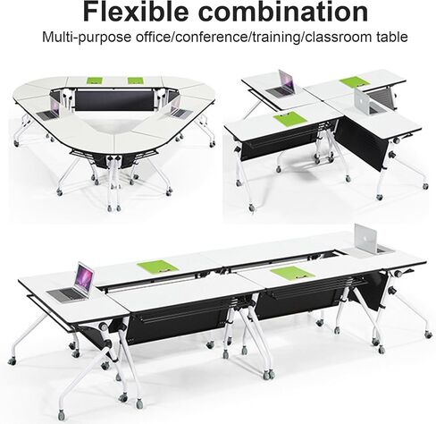 4 Pack Folding Conference Table Conference Room Table Meeting Table,Flip Top Mobile Meeting Training Table with Modesty Locking Casters for Office,Meeting Room Multifunctiona Modular table (C, 47in) in Saudi Arabia