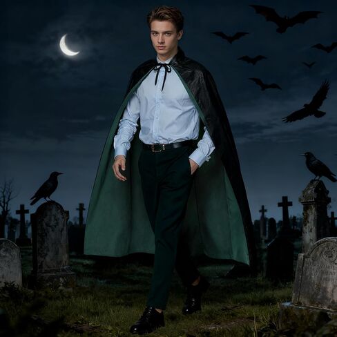 زي HAPNBCELE ذو الرأس القابل للعكس للبالغين من العصور الوسطى لمصاصي الدماء الشيطان لحفلات الهالوين وعيد الميلاد التنكرية in Kuwait