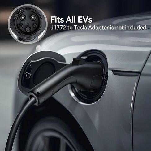 TECKNET EV Charger Level 1&2, 16A Electric Car Charger with NEMA 6-20 Plug, NEMA 5-15 Adapter, 25FT Cable, J1772 Electric Vehicle Charging Equipment Compatible with All EV Models in Saudi Arabia