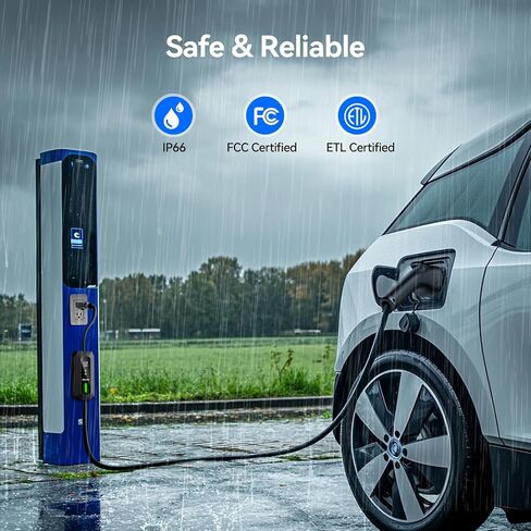 TECKNET EV Charger Level 1&2, 16A Electric Car Charger with NEMA 6-20 Plug, NEMA 5-15 Adapter, 25FT Cable, J1772 Electric Vehicle Charging Equipment Compatible with All EV Models in Saudi Arabia