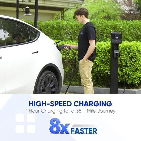 Level 2 EV Charger 40Amp 240V 9.6kW - 25FT Smart Wall Charging Station for Home, J1772 NEMA 14-50, with EV Charger Port Cover Waterproof, RFID Card, WiFi Enabled, UL Certified - GEN 2 in Saudi Arabia
