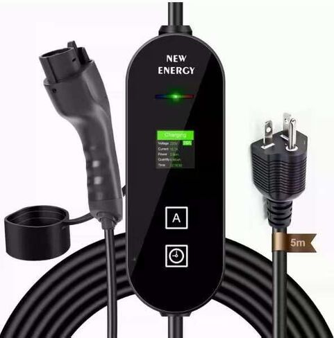 شاحن EV نوع 1 3.5 كيلو واط 5M16A محول محمول لشواحن EV كابل مواد بوليمر مع قابس US16 A، تيار قابل للتعديل متوافق مع BYD وغيرها من PHEV/BEV/EV in Kuwait