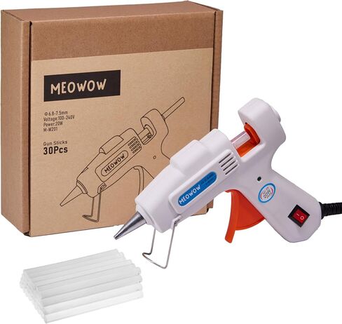 مسدس غراء ساخن صغير بقدرة 20 وات مع مجموعة 30 عصا غراء، ذوبان ساخن سريع التسخين، درجة حرارة عالية للحرف اليدوية، والأعمال اليدوية، والإصلاحات المنزلية السريعة in Saudi Arabia