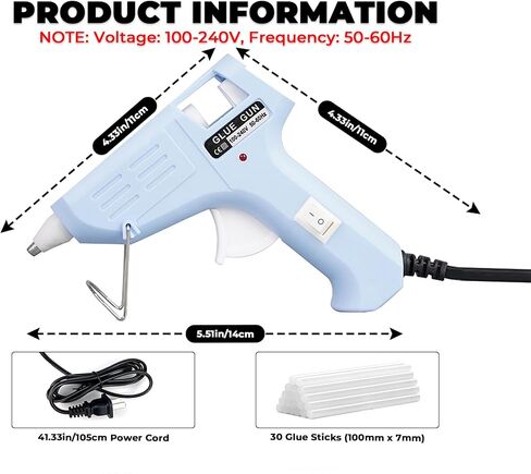 Hot Glue Gun, 20W Fast‑Preheating High‑Temp Mini Hot Melt Glue Gun Kit with 30 Glue Sticks (100mm x 7mm) for School Projects, DIY, Arts & Crafts, Quick Home Repairs in Kuwait