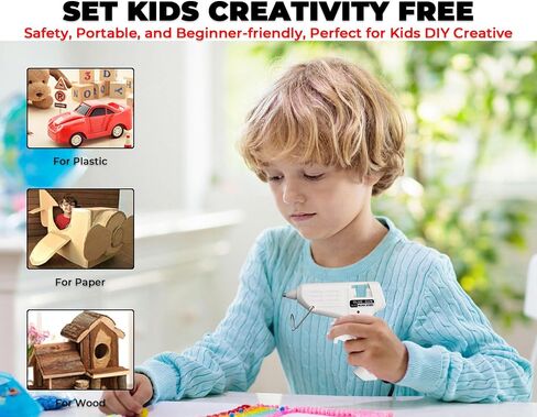 Hot Glue Gun, 20W Fast‑Preheating High‑Temp Mini Hot Melt Glue Gun Kit with 30 Glue Sticks (100mm x 7mm) for School Projects, DIY, Arts & Crafts, Quick Home Repairs in Kuwait