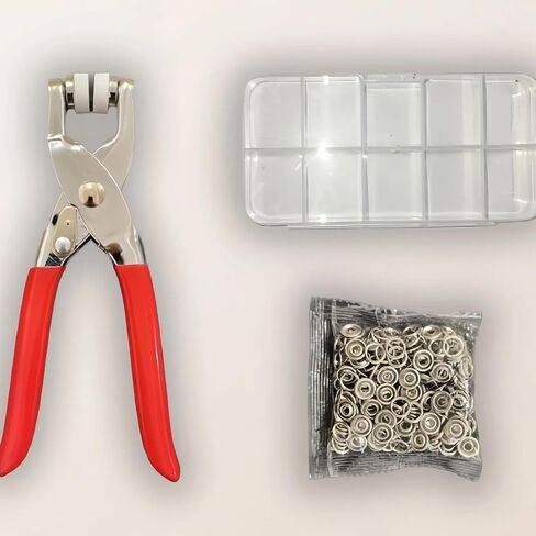 Metal Snap Fasteners Kit (50 Sets) + Press Pliers Tool - Complete DIY Snap Button Kit for Clothes, Hats, Crafts, Sewing in Saudi Arabia