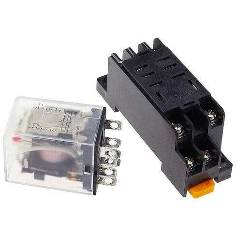 مرحل الطاقة LY2NJ DPDT مع قاعدة المقبس، 8 دبوس HH62P JQX-13F، مرحل الوقت لأنظمة التحكم الصناعية (220 فولت تيار مستمر) in Saudi Arabia