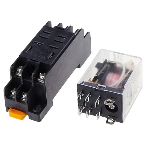 مرحل الطاقة LY2NJ DPDT مع قاعدة المقبس، 8 دبوس HH62P JQX-13F، مرحل الوقت لأنظمة التحكم الصناعية (220 فولت تيار مستمر) in Saudi Arabia