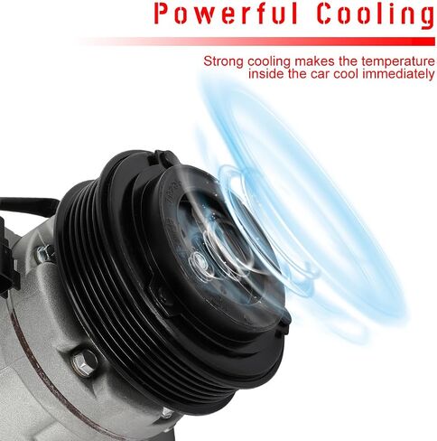 cciyu AC Compressor for Car 2011-2017 for Ford Mustang 5.0L,2015-2018 for Ford Mustang 5.2LAir Conditioning Compressor with Clutch 6 Grooves 167661 in Saudi Arabia