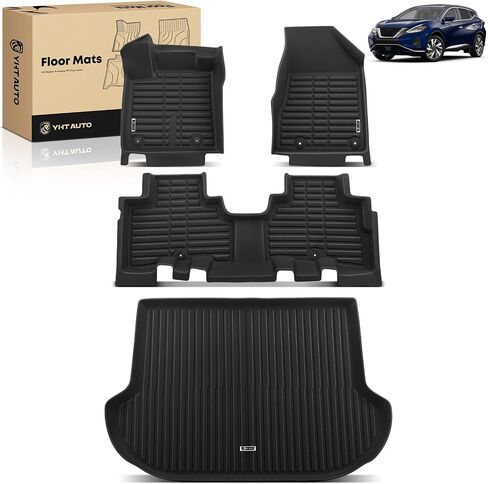 YHTAUTO Floor Mats & Cargo Mat Compatible with Nissan Murano 2015-2024, TPE All Weather Car Mats Waterproof Anti-Slip Odorless Floor Liner Trunk Mat in Saudi Arabia