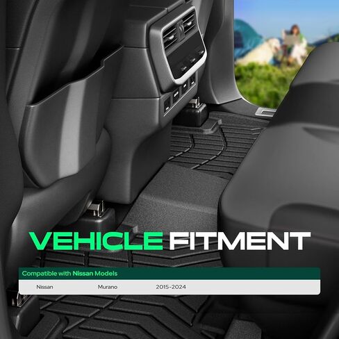 YHTAUTO Floor Mats & Cargo Mat Compatible with Nissan Murano 2015-2024, TPE All Weather Car Mats Waterproof Anti-Slip Odorless Floor Liner Trunk Mat in Saudi Arabia