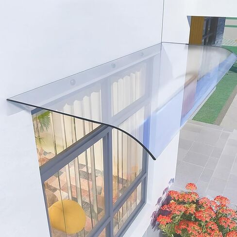 2in Height Rigid Rainproof Awning, Outdoor Transparent Awnings for Sliding/Casement, Rain Shelter Thicken Clear Cover for Patio/Porch/Garden(A,L 32IN x W 16IN) in Saudi Arabia
