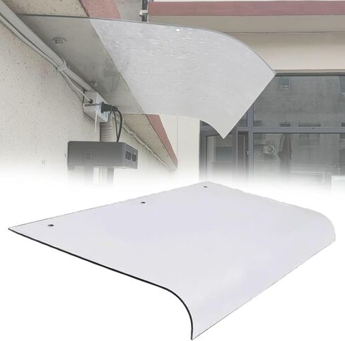 Rainproof Awning for Backyard, Plastic Outdoor Entrance Awnings for Garden/Porch/Roof, Transparent Awnings for Doors and Windows with Accessories(L 36IN x W 24IN) in Saudi Arabia