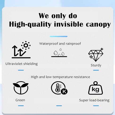 16 24 32 38 44 48 in Length Pavilion Rainproof Awnings, Rain Shelter Thicken Clear Cover for Garden/Patio/Roof, Rain and Snow Protective Canopy, Easy to Install(L 20IN x W 20IN) in Saudi Arabia