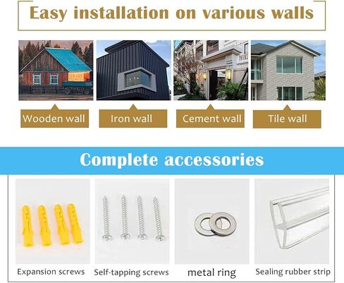 Transparent Window Awnings, Rain and Snow Protective Awning for Garden Shed/Outdoor Storage, Patio Canopy Clear Rain Shelter for Front & Rear Doors(B,L 26IN x W 20IN) in Saudi Arabia