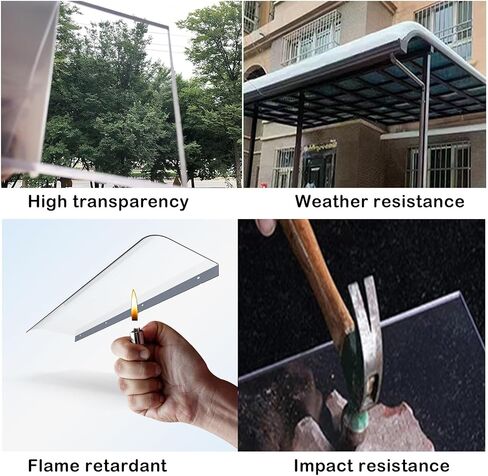 Transparent Window Awnings, Rain and Snow Protective Awning for Garden Shed/Outdoor Storage, Patio Canopy Clear Rain Shelter for Front & Rear Doors(B,L 26IN x W 20IN) in Saudi Arabia