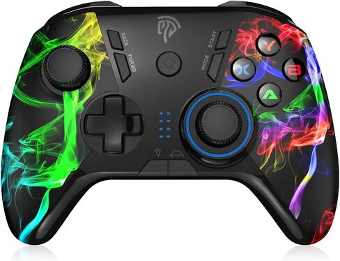 EasySMX PC Wireless Controller, Gaming Controller for Computer,Laptop,PS3,Android TV, Nintendo Switch and Tesla with Adjust LED Light, Dual Vibration and 4 Programmable Keys, Battery Up to 14 Hours in Kuwait