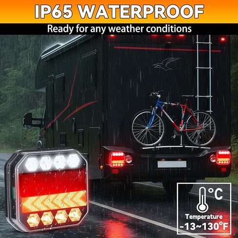 Wireless Trailer Lights Magnetic LED Tow Lights Kit 100ft Transmission 1-Mile Visibility 2000mAh USB-C Fast Charging 7-Pin Flat Plug Trailer Tail Light for Trucks, Boats, RVs, Campers, IP65 Waterproof in Saudi Arabia